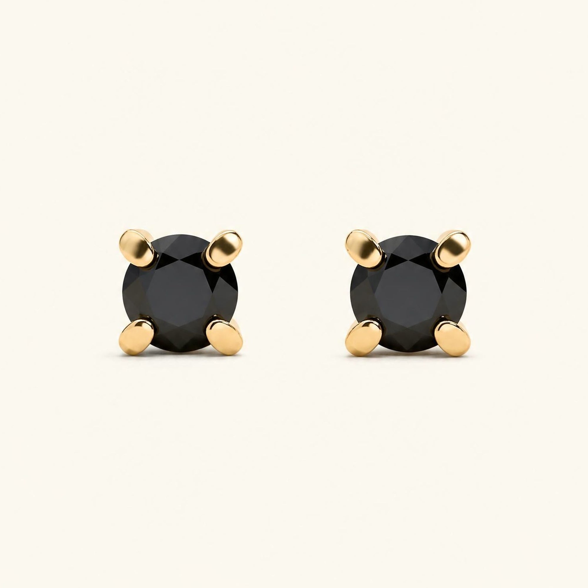 Boucles d'oreilles Saral Diamant Noir - or jaune