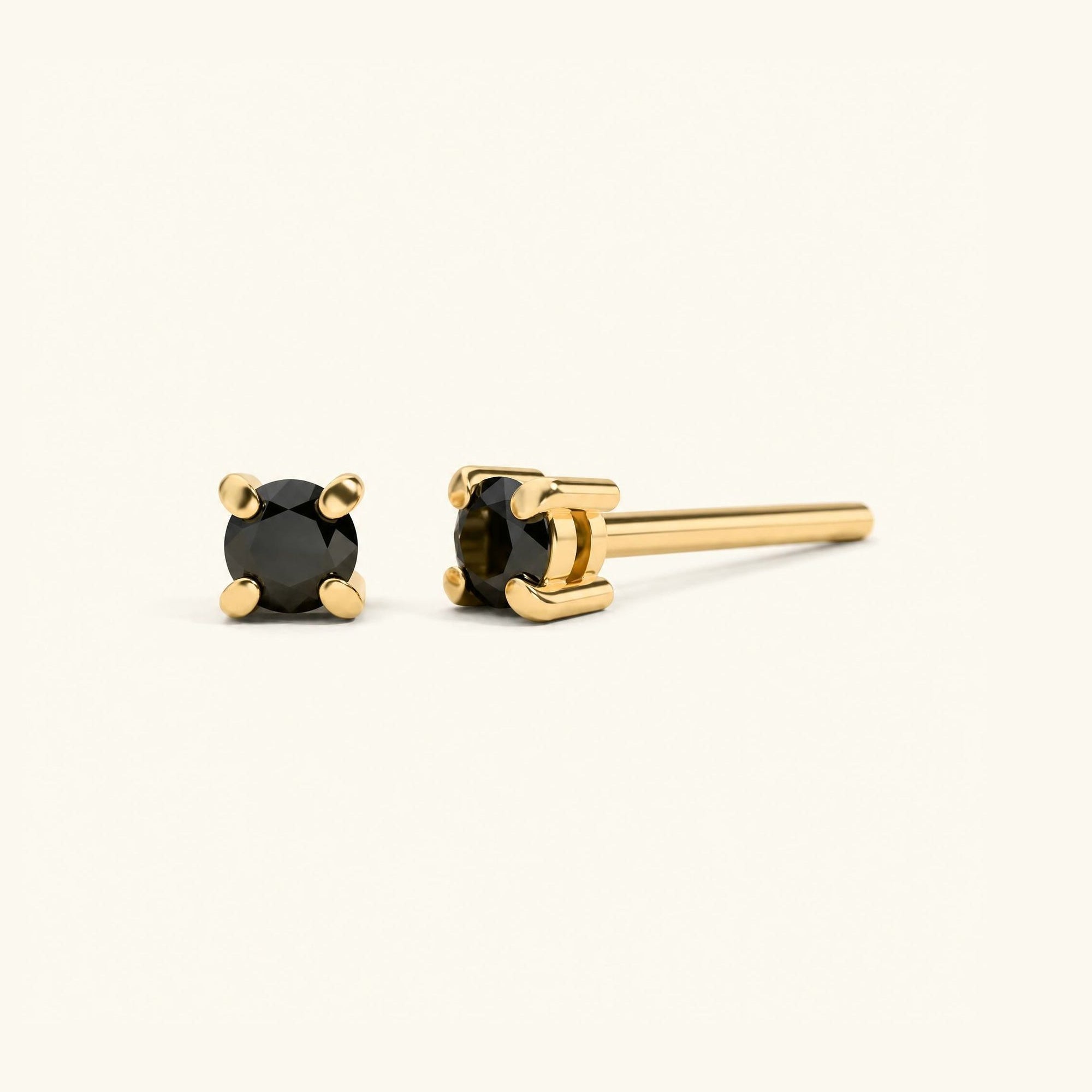 Boucles d'oreilles Saral Diamant Noir - or jaune