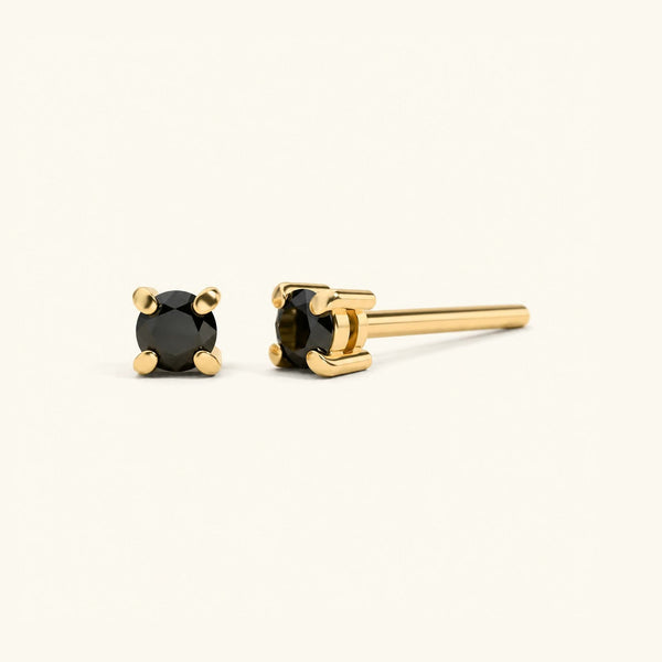 Boucles d'oreilles Saral Diamant Noir - or jaune