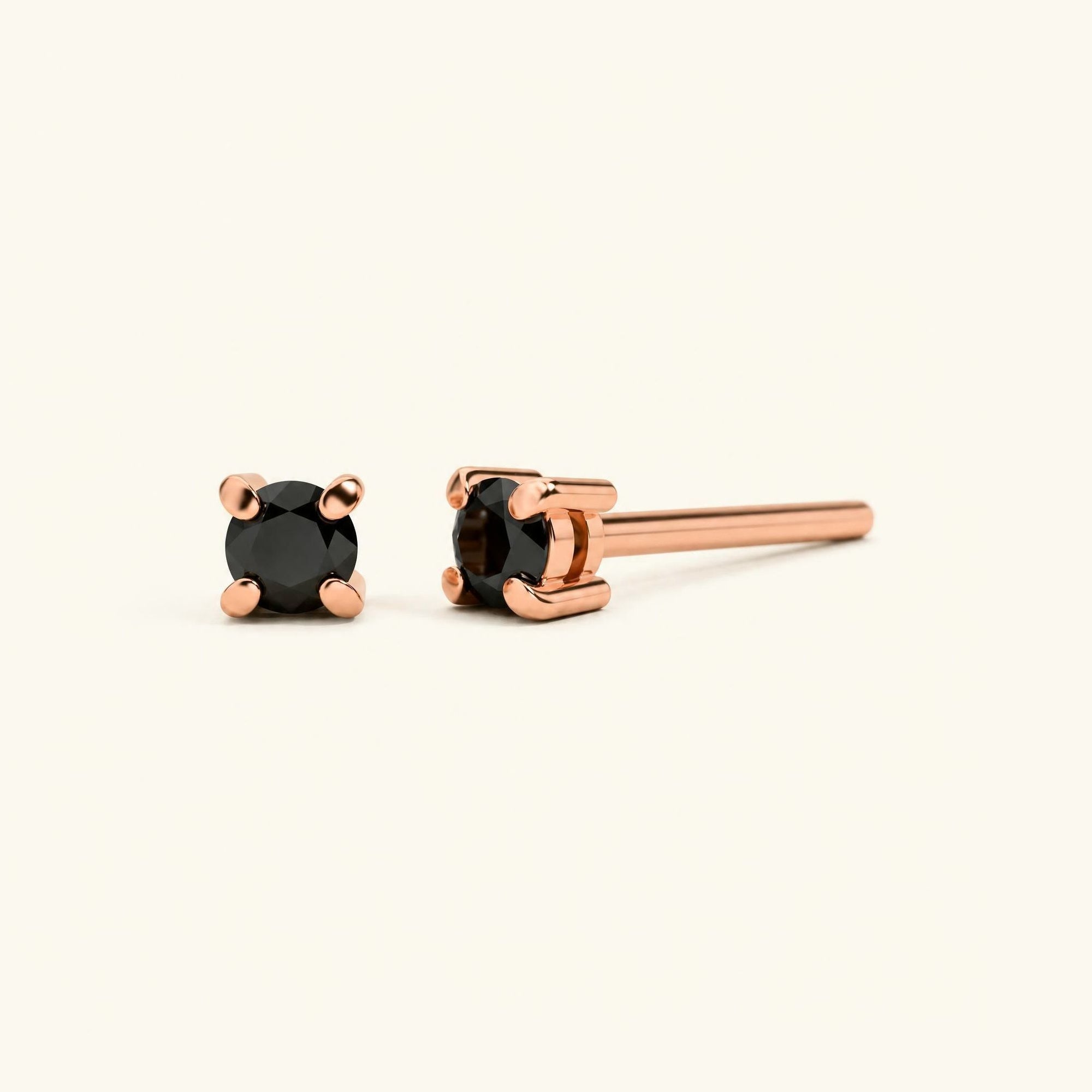 Boucles d'oreilles Saral Diamant Noir - or rose