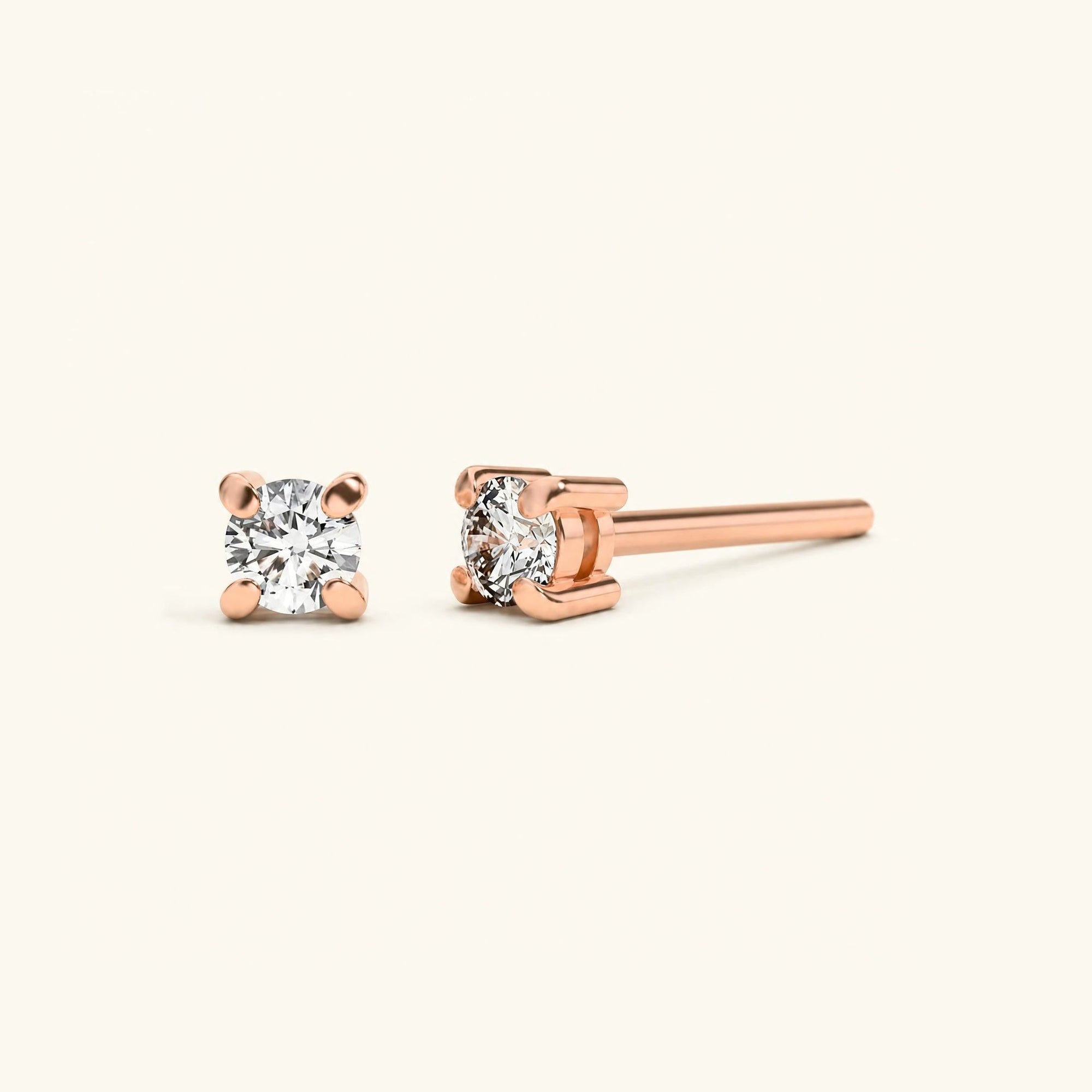 Boucles d'oreilles Saral Diamant - or rose