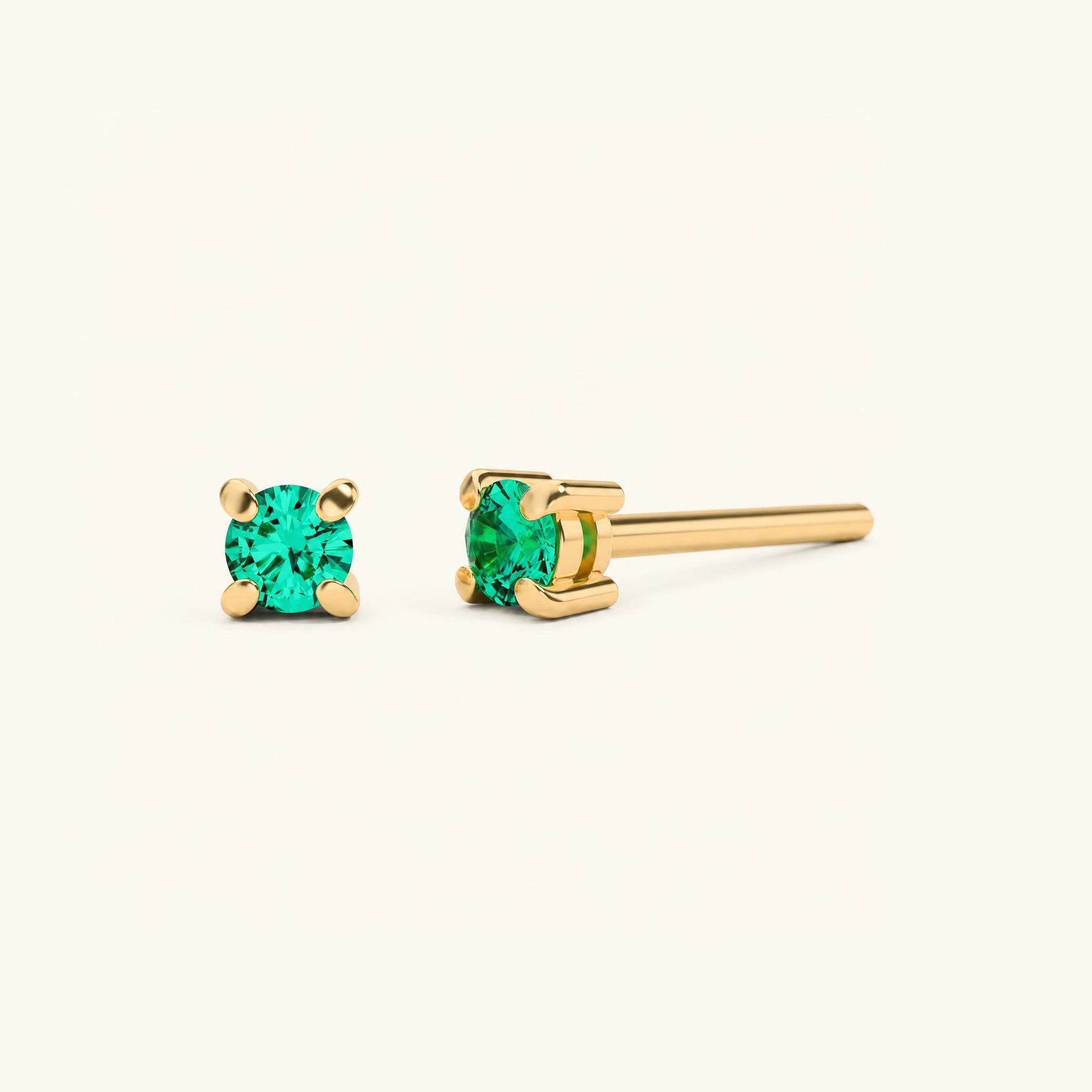 Boucles d'oreilles Saral Emeraude - or jaune