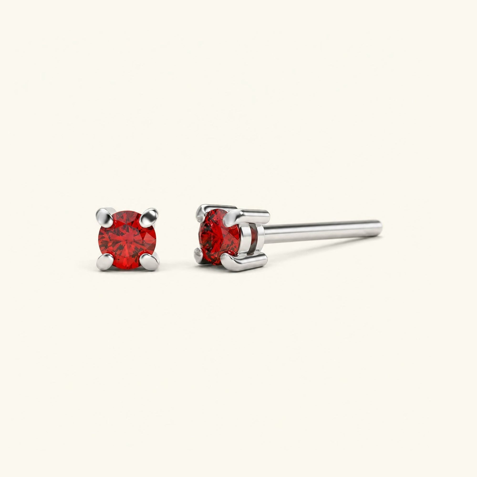 Boucles d'oreilles Saral Rubis - or blanc