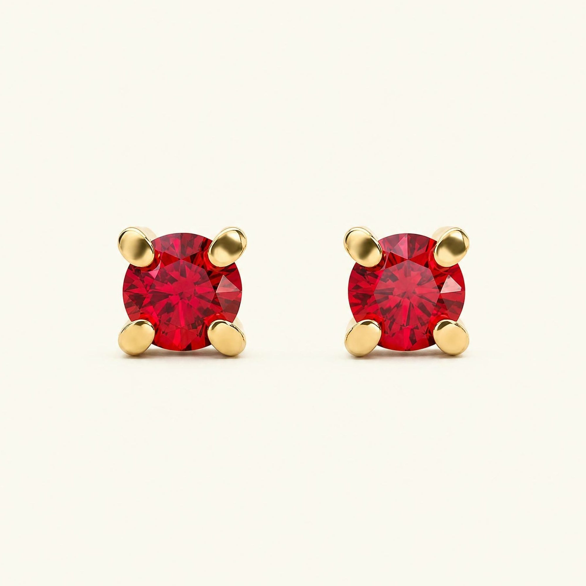 Boucles d'oreilles Saral Rubis - or jaune