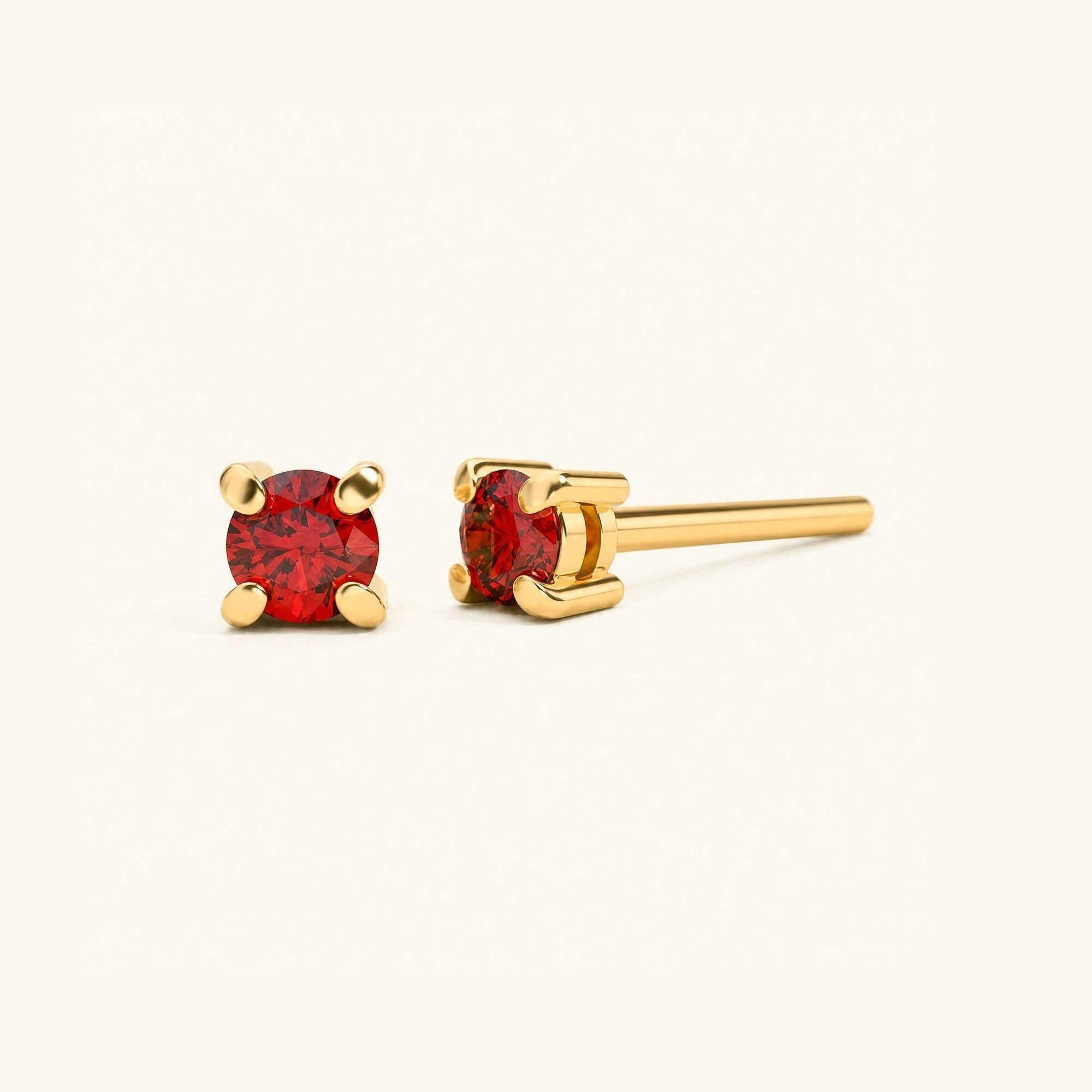 Boucles d'oreilles Saral Rubis - or jaune