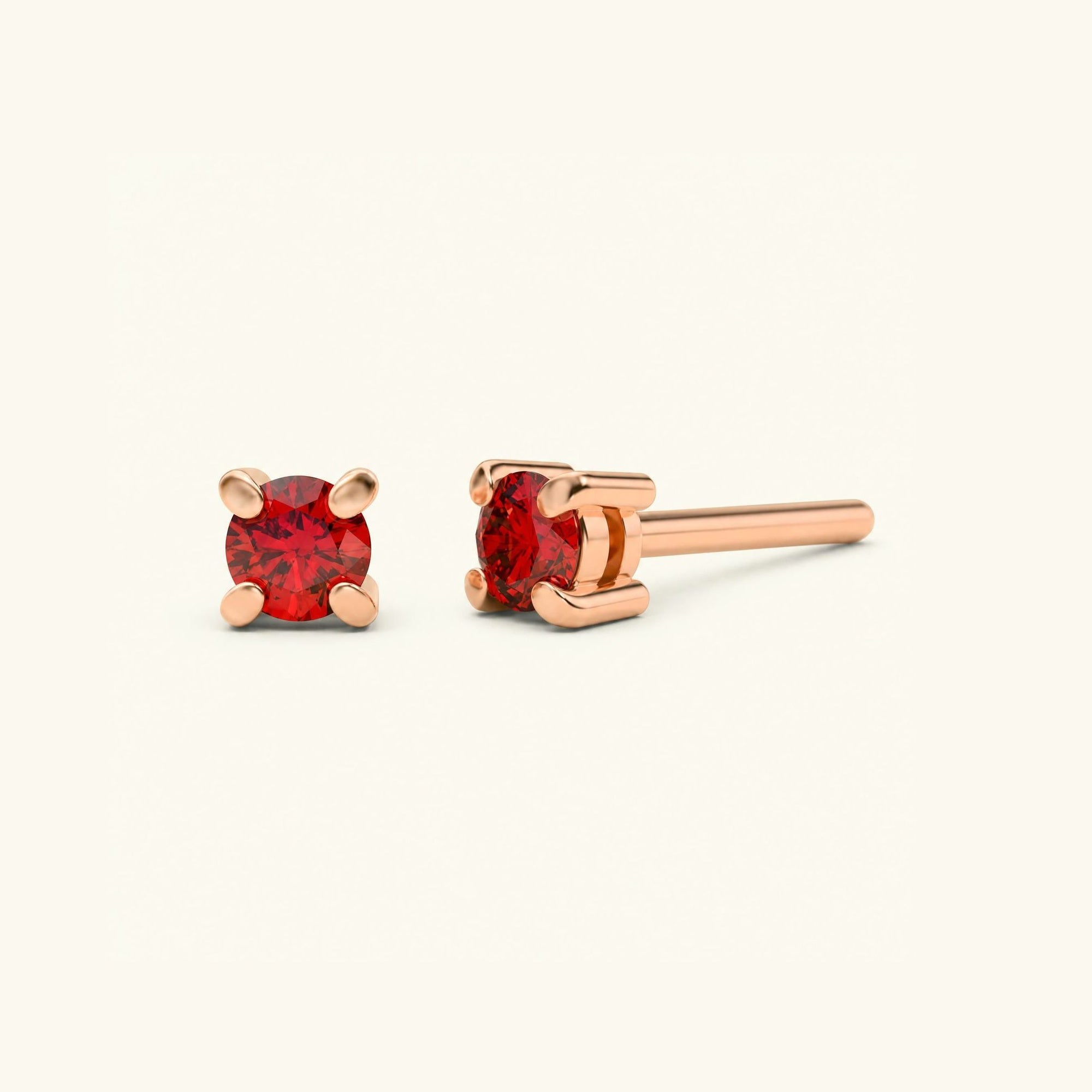 Boucles d'oreilles Saral Rubis - or rose
