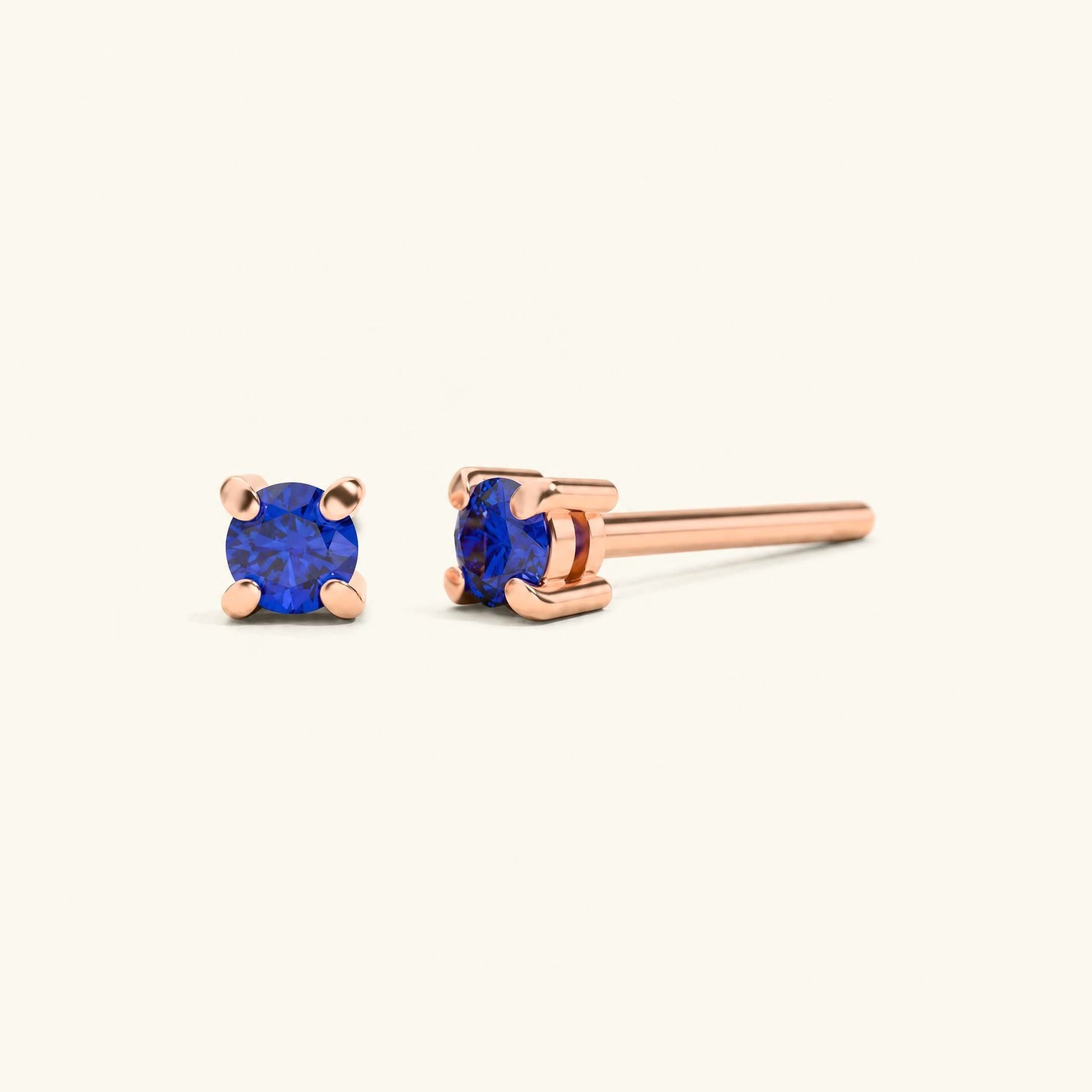 Boucles d'oreilles Saral Saphir - or rose