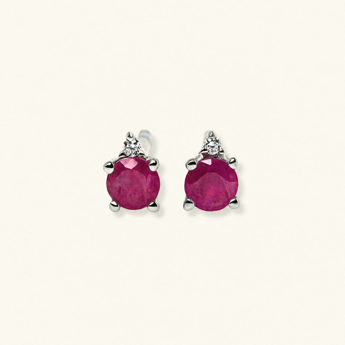 Boucles d'oreilles Devi Rubis - or blanc