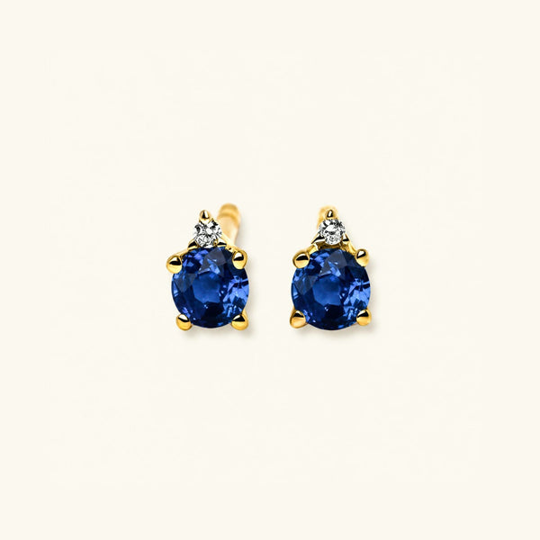 Boucles d'oreilles Devi Saphir - or jaune