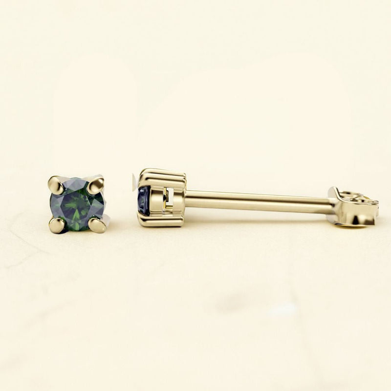 Saral yellow gold fir tree green diamond earrings