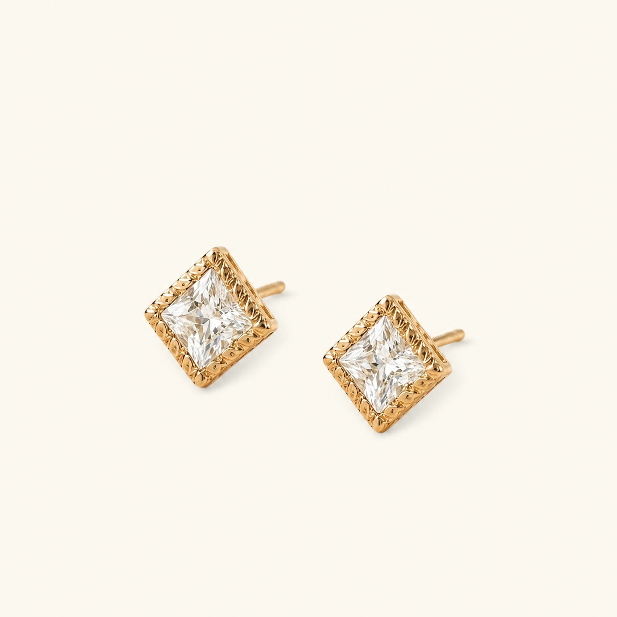 Boucles d'Oreilles Indrani Diamant - or jaune