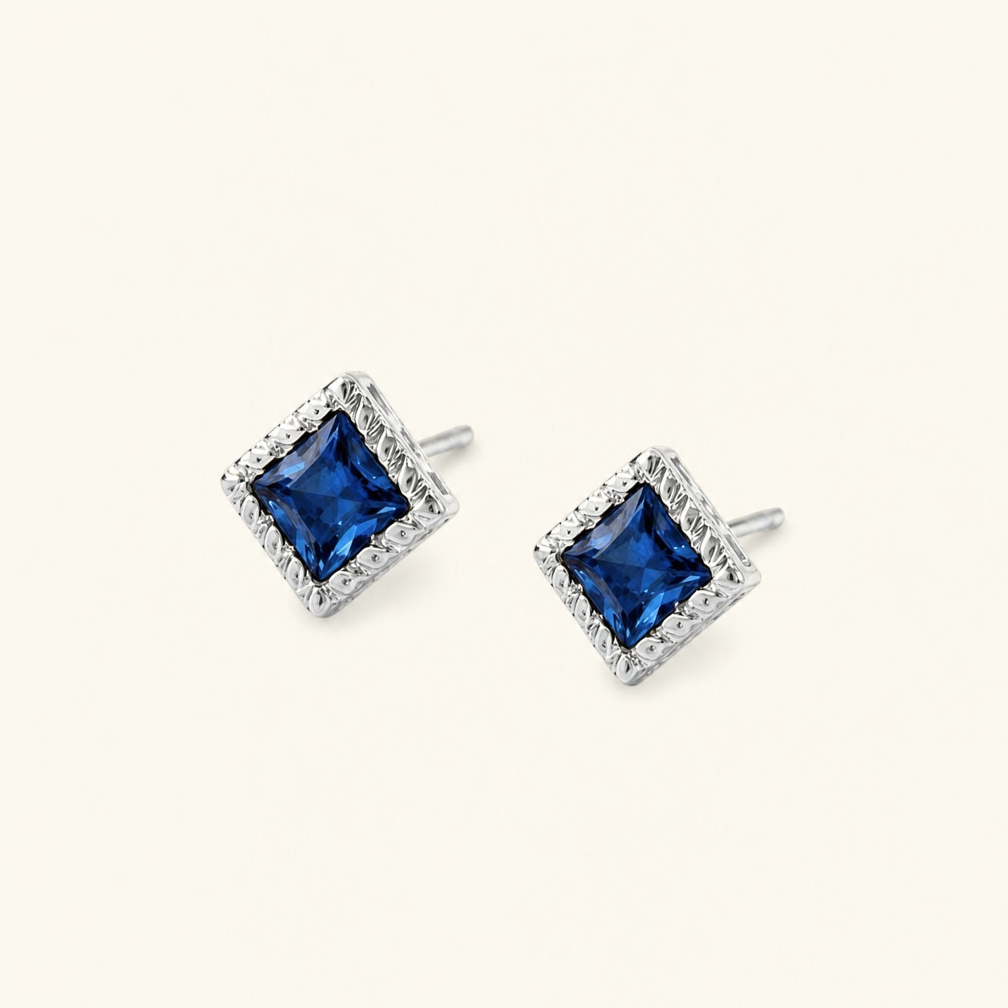 Boucles d'Oreilles Indrani Saphir - or blanc