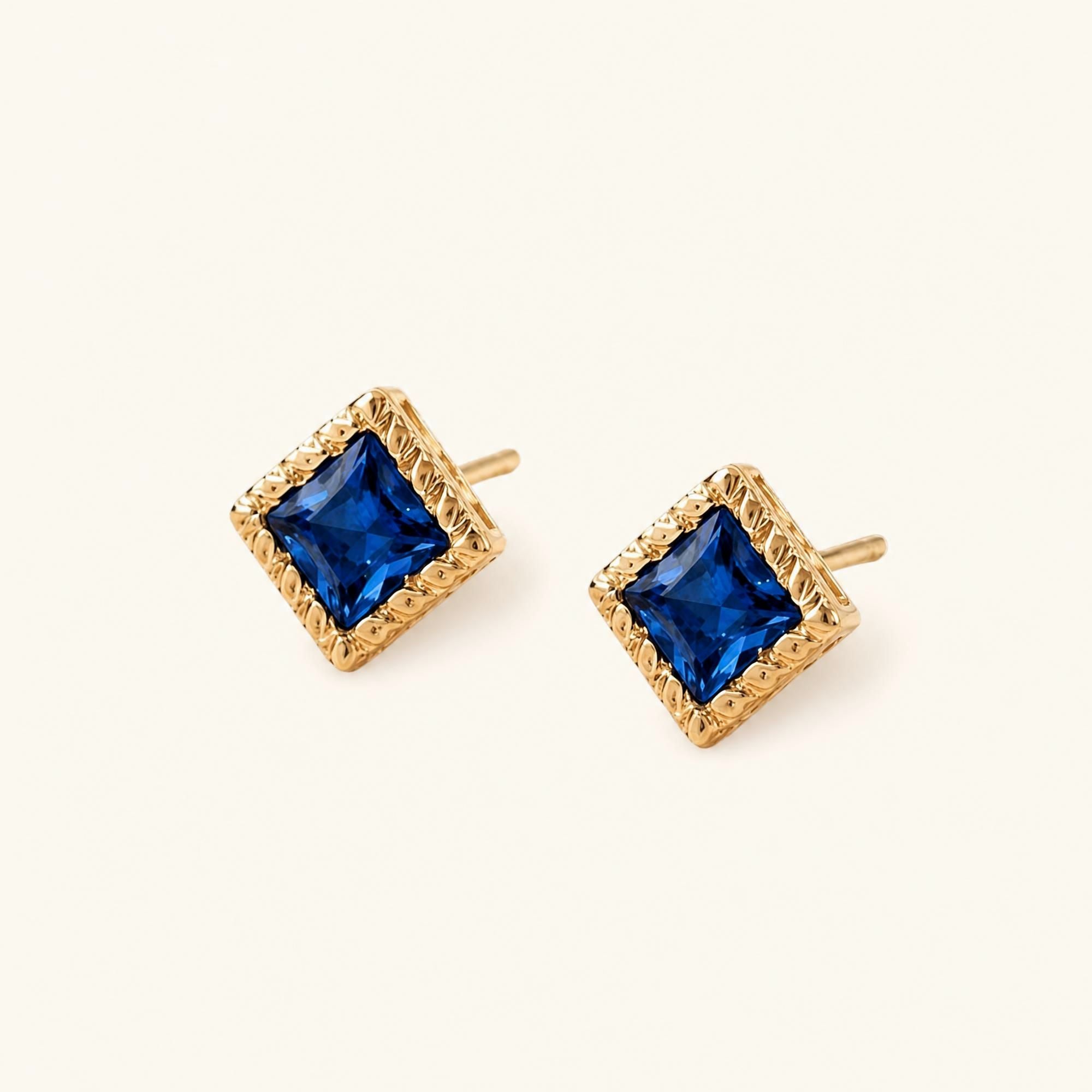 Boucles d'Oreilles Indrani Saphir - or jaune