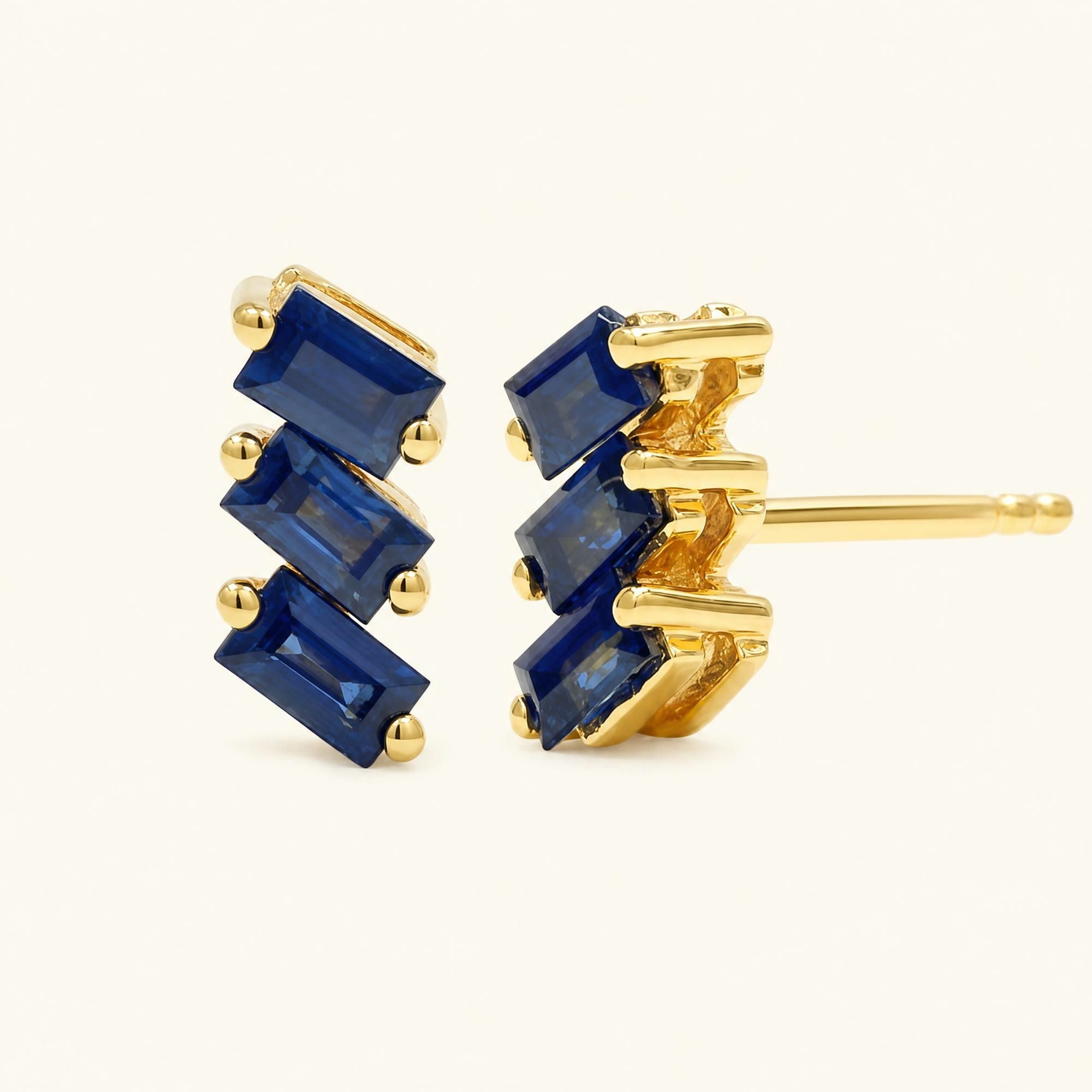 Boucles d'Oreilles Jivane Saphir - or jaune