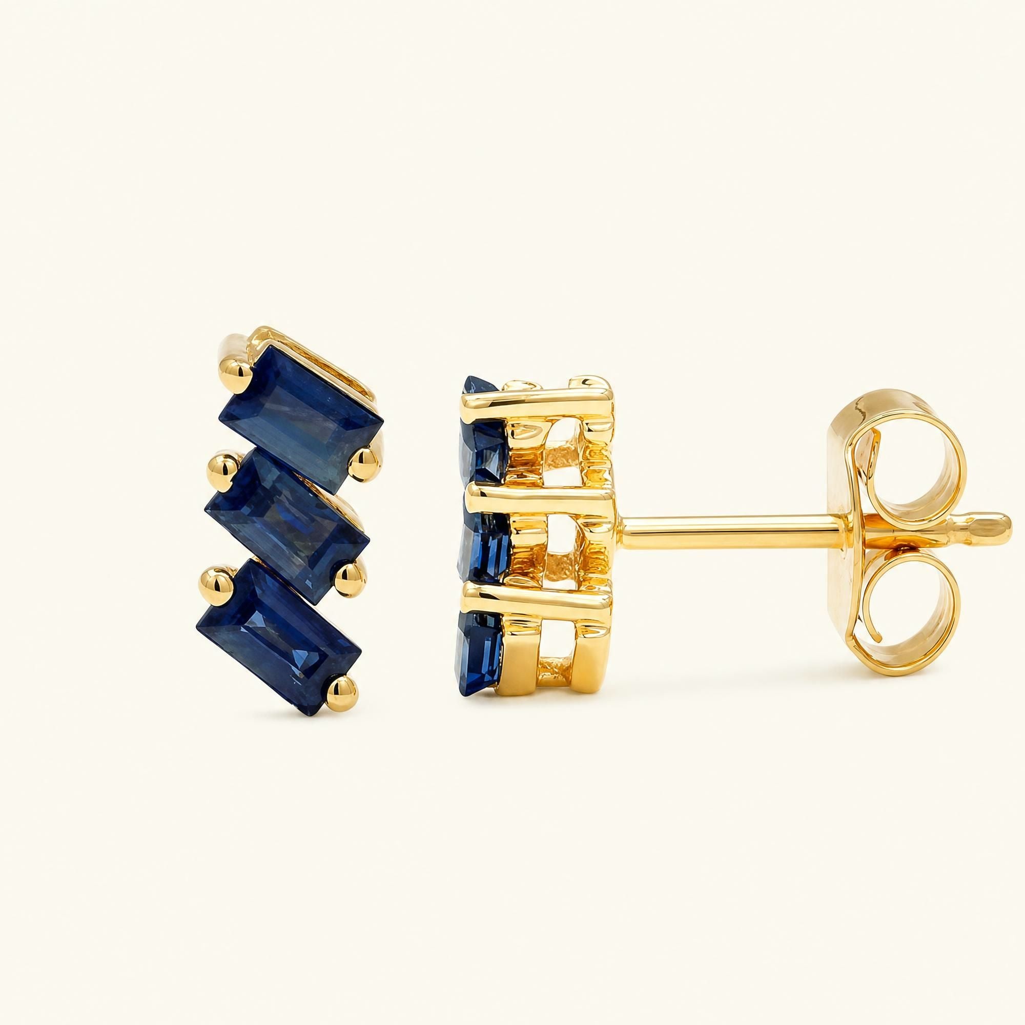 Boucles d'Oreilles Jivane Saphir - or jaune