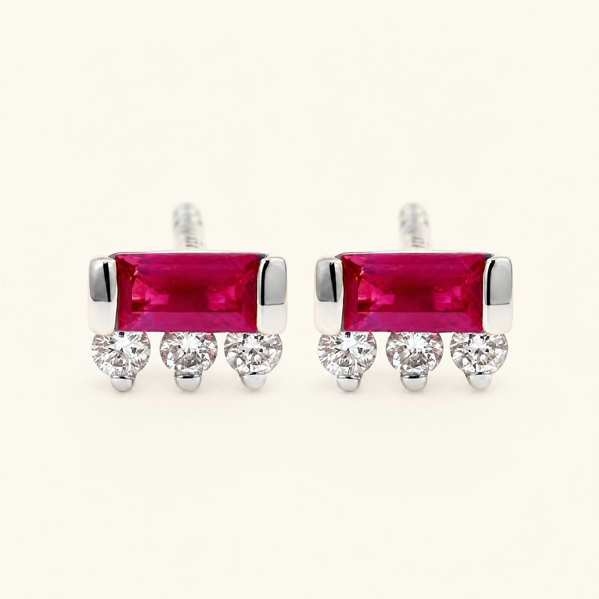 Boucles d'Oreilles Prana Rubis - or blanc