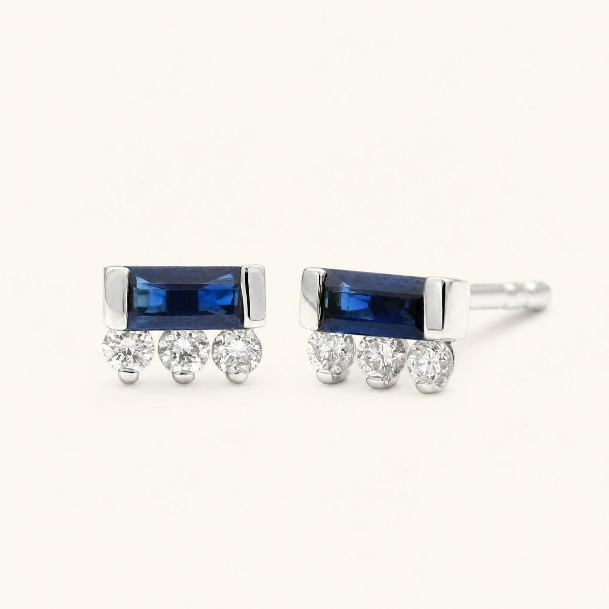 Boucles d'Oreilles Prana Saphir - or blanc