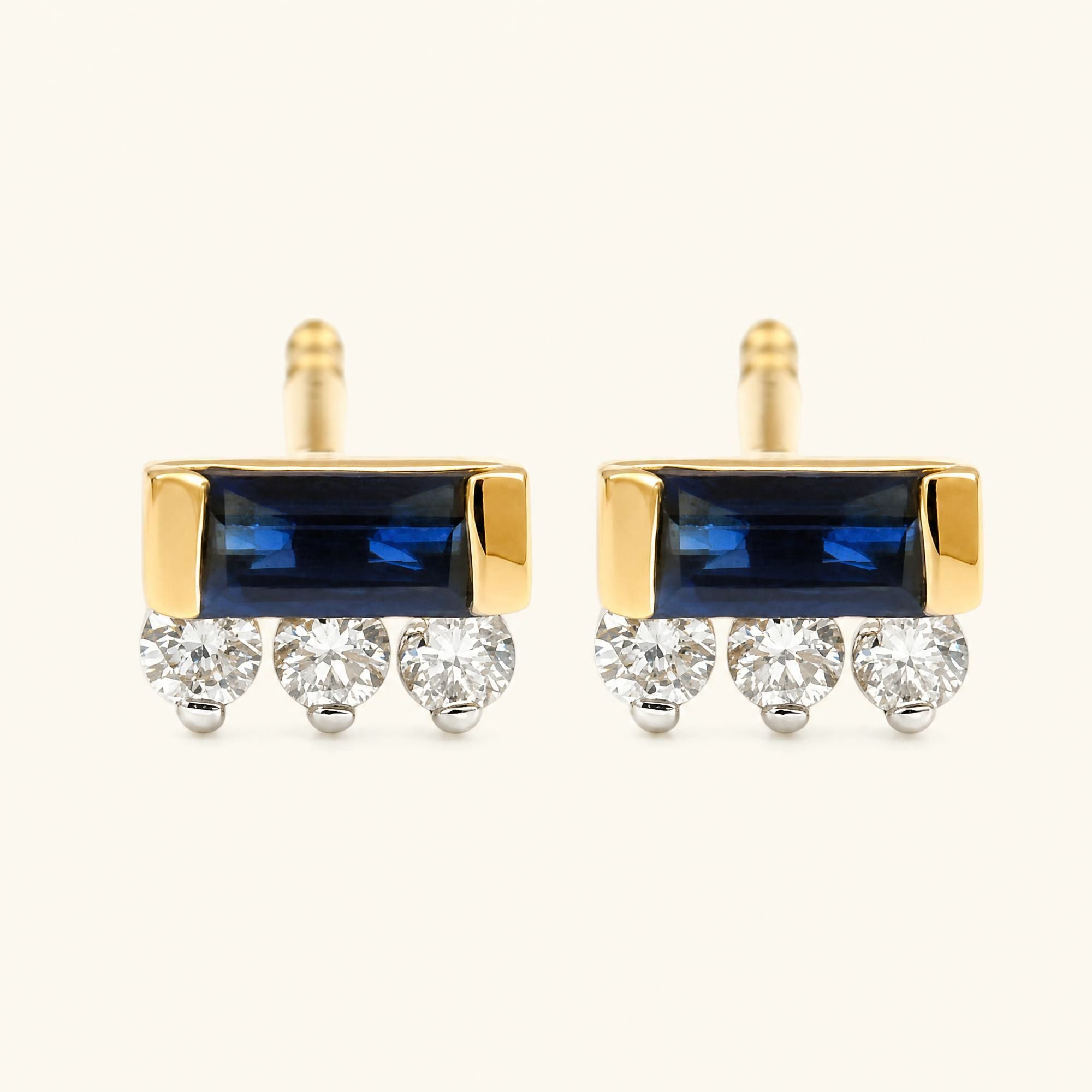 Boucles d'Oreilles Prana Saphir - or jaune