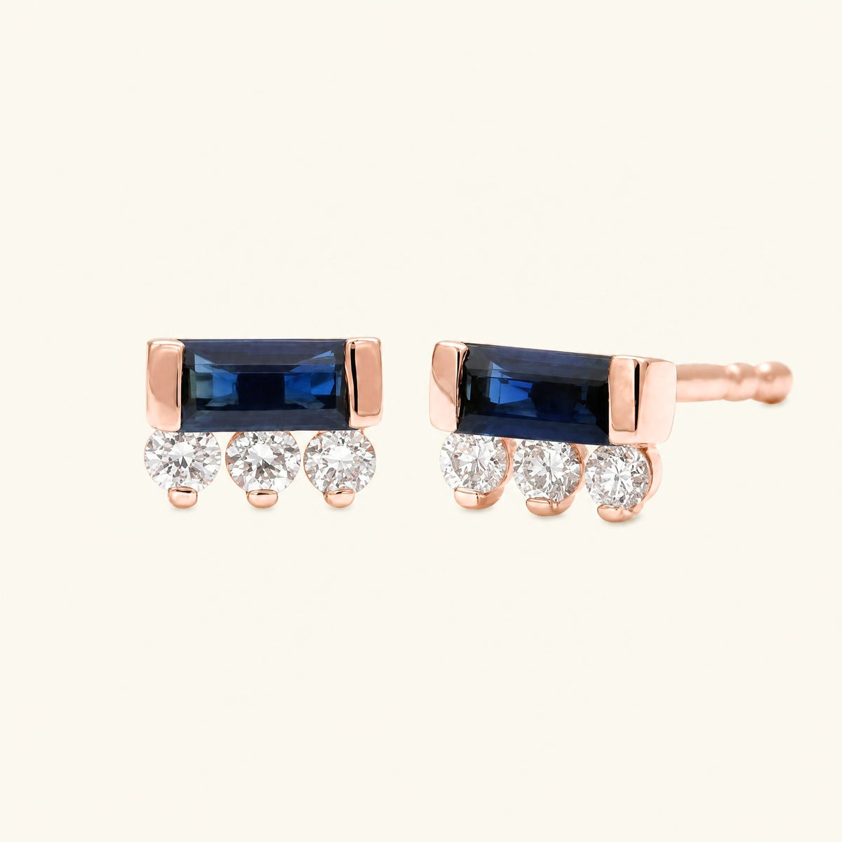 Boucles d'Oreilles Prana Saphir - or rose