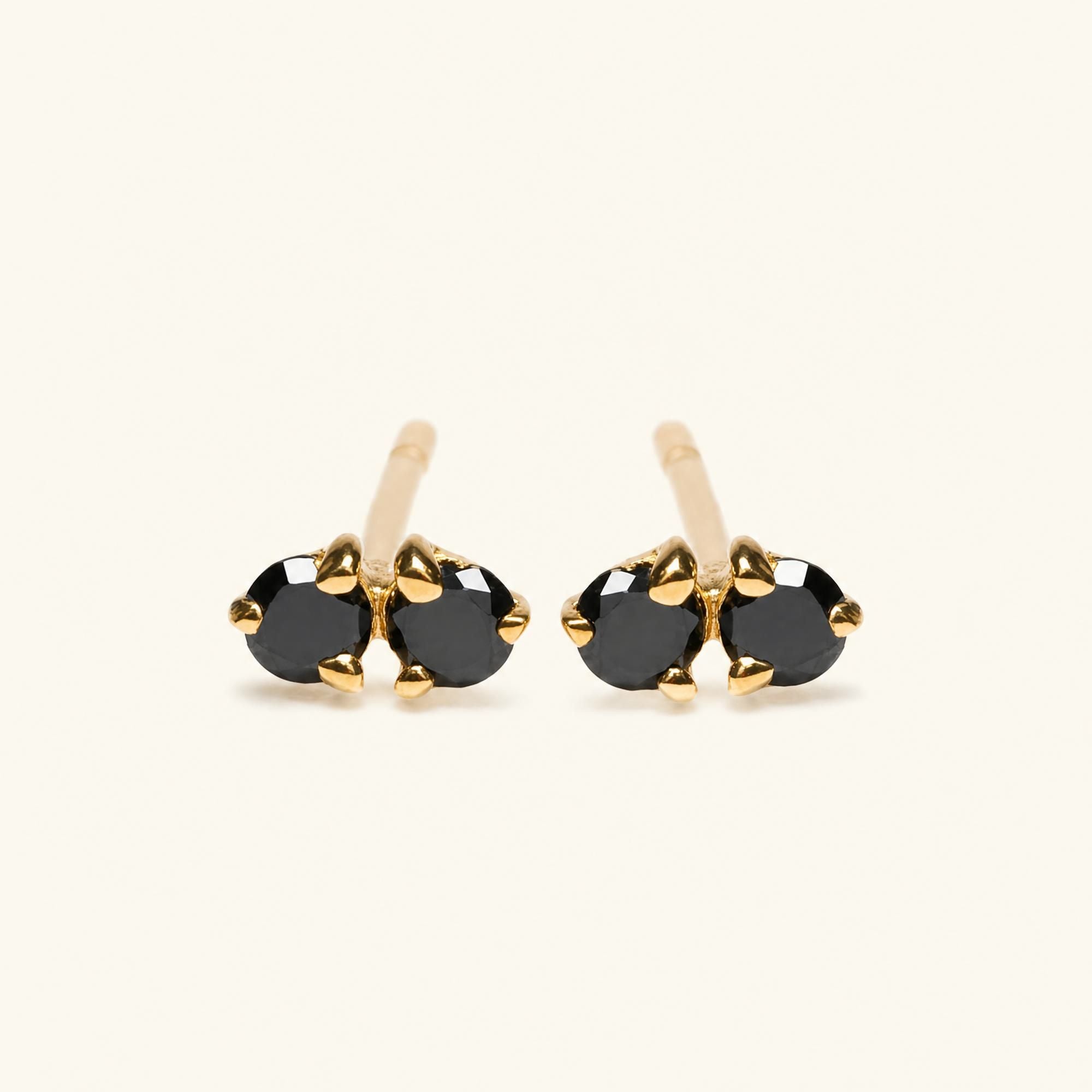 Boucles d'oreilles Prema Diamant Noir - or jaune