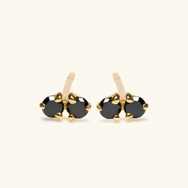 Boucles d'oreilles Prema Diamant Noir - or jaune