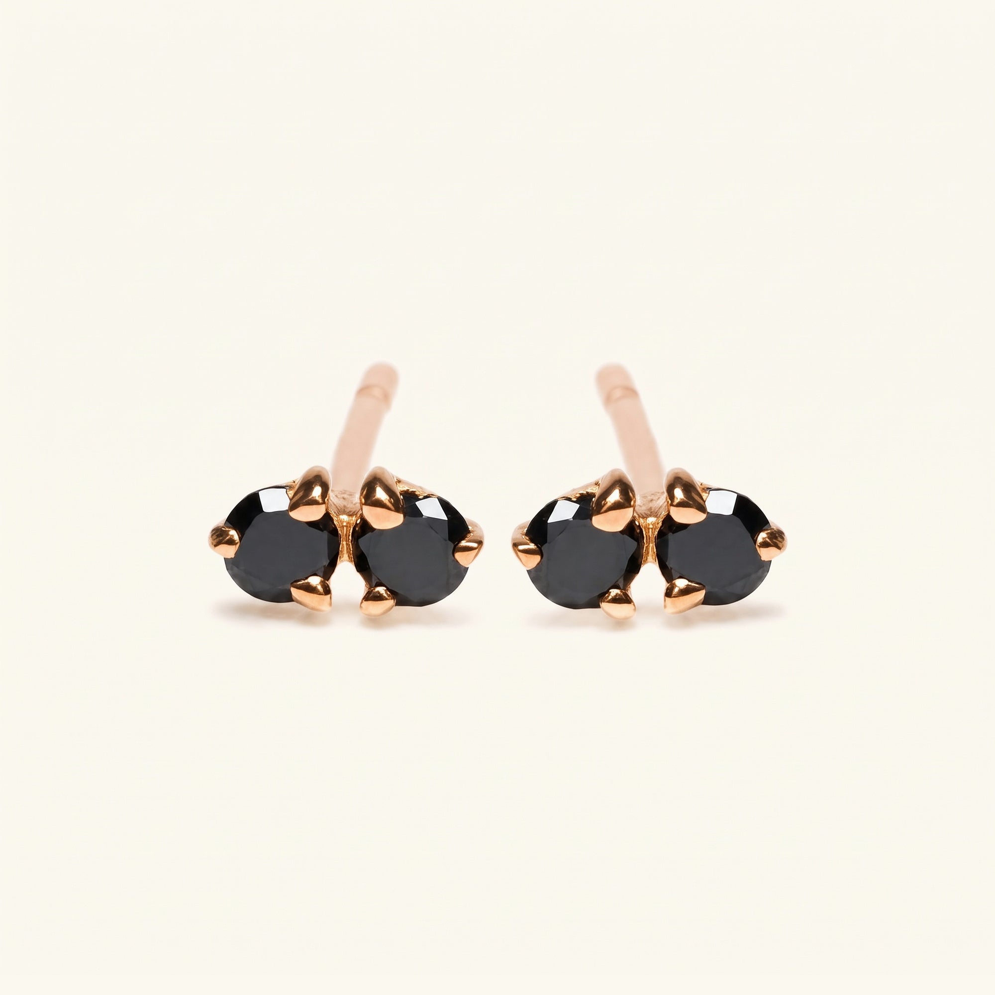 Boucles d'oreilles Prema Diamant Noir - or rose