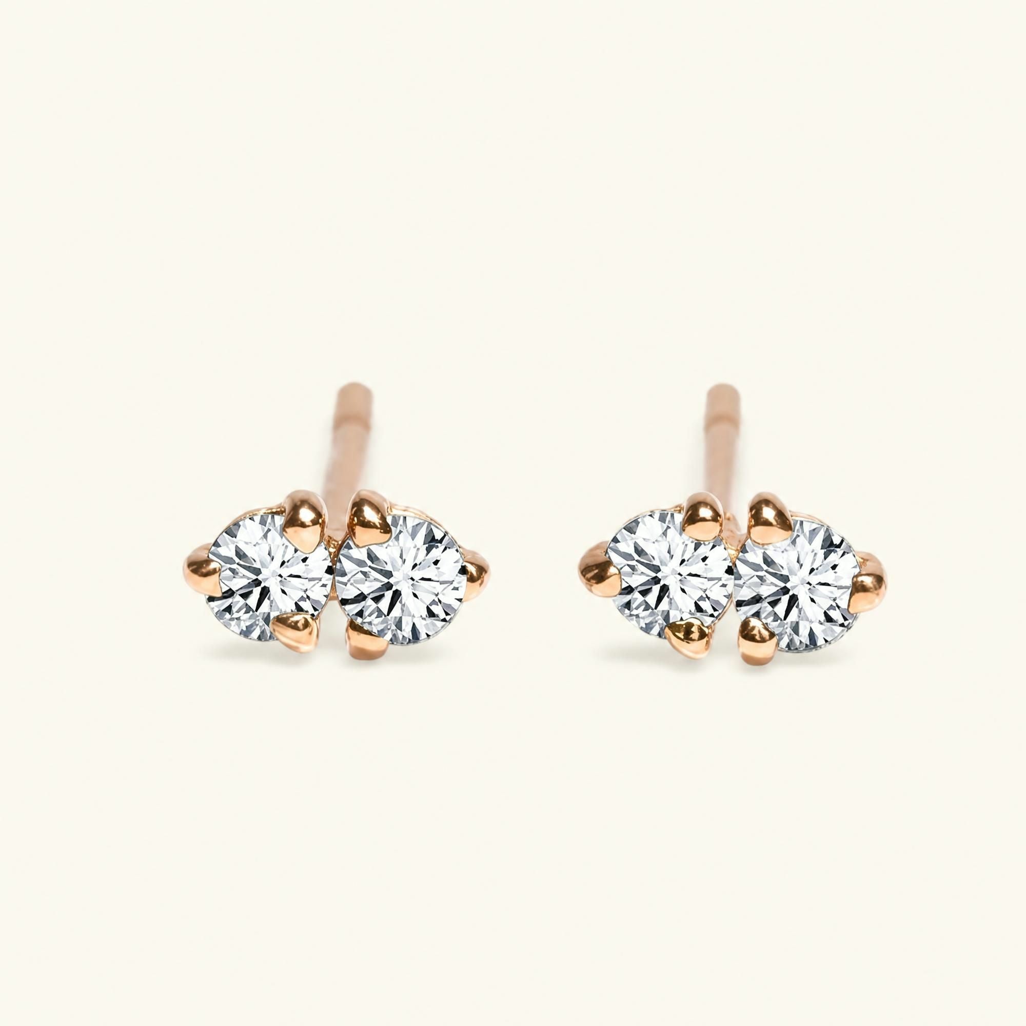 Boucles d’oreilles Prema Diamant - or rose