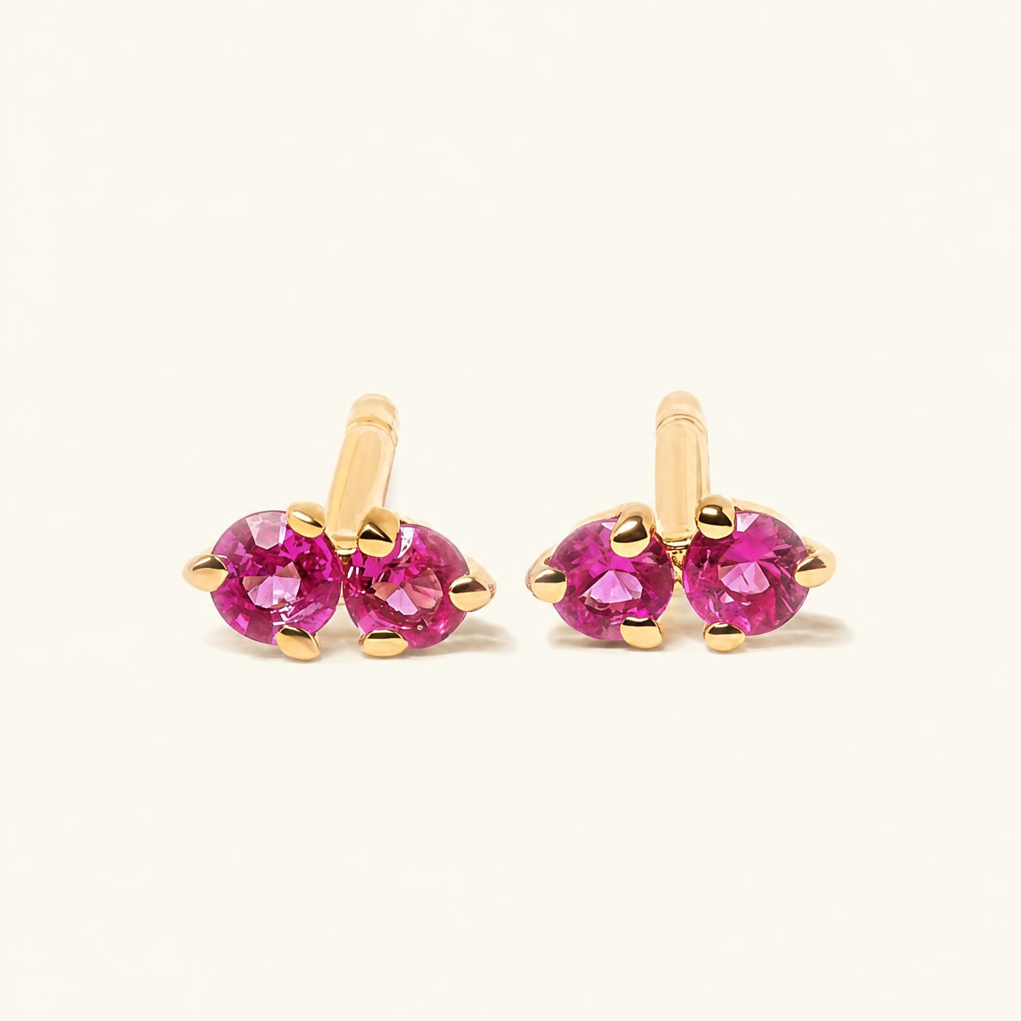Boucles d'oreilles Prema Rubis - or jaune