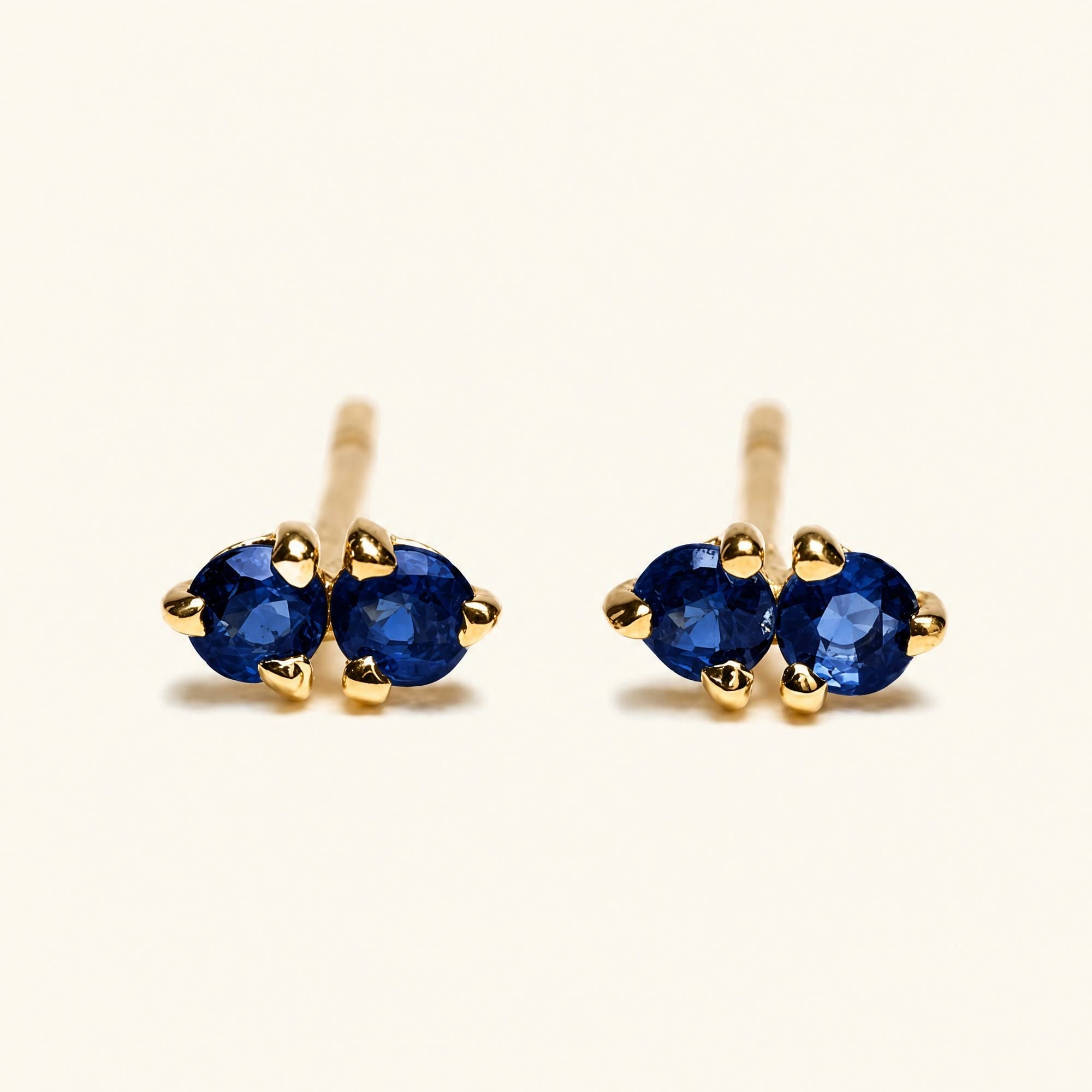 Boucles d'oreilles Prema Saphir - or jaune