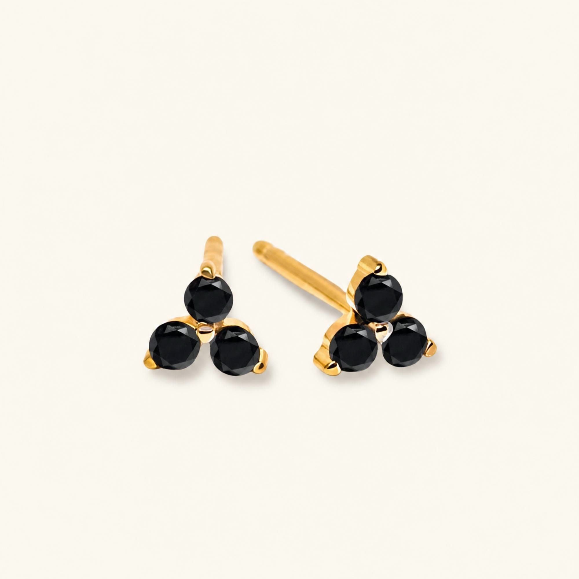 Boucles d'oreilles Radha Diamant Noir - or blanc