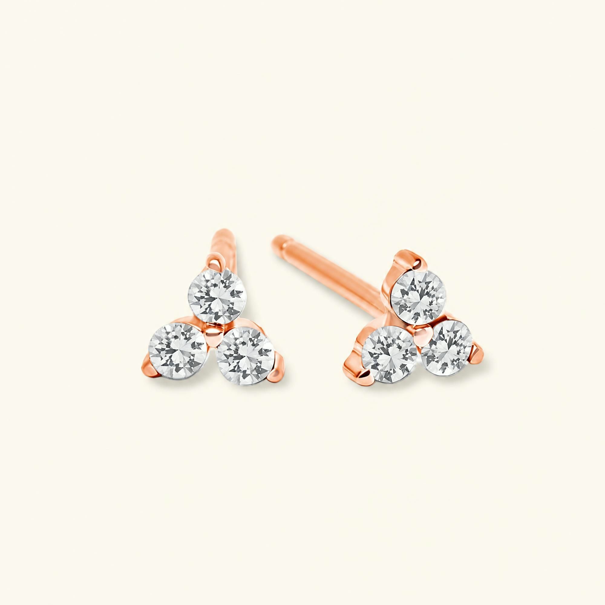 Boucles d'oreilles Radha Diamant - or rose