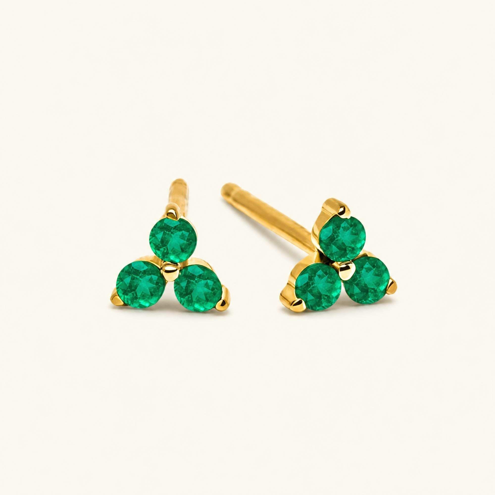 Boucles d'oreilles Radha Emeraude - or jaune