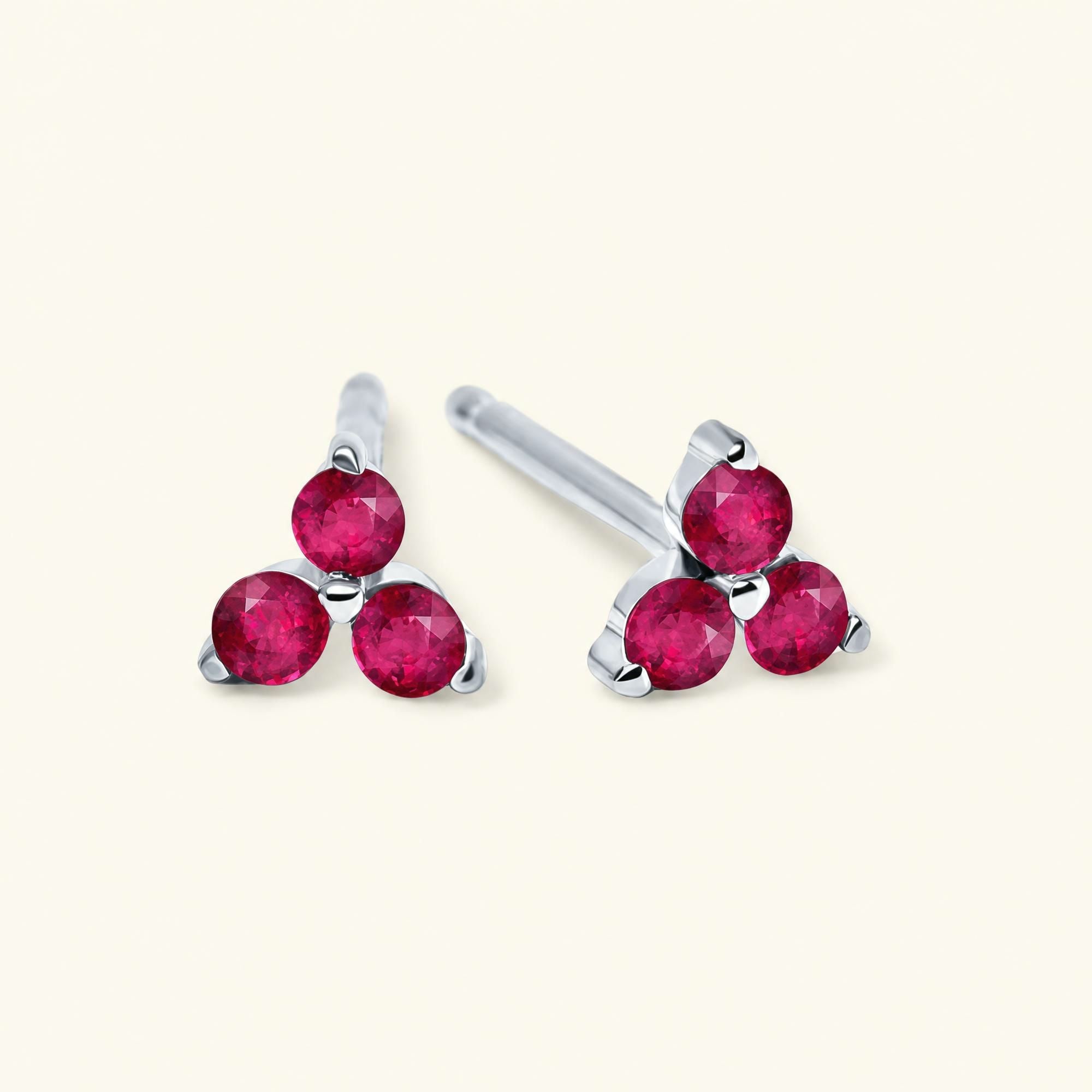 Boucles d'oreilles Radha Rubis - or blanc