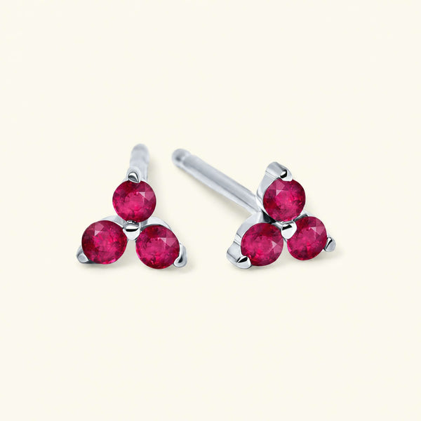 Boucles d'oreilles Radha Rubis - or blanc