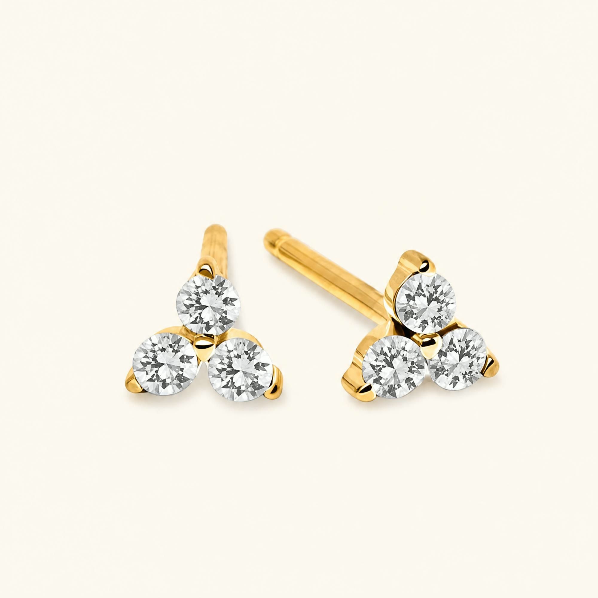 Boucles d'oreilles Radha Saphir Blanc - or jaune