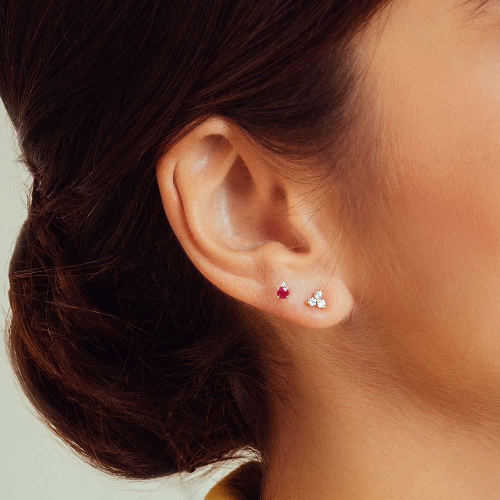 Pendientes de rubí y diamante devi