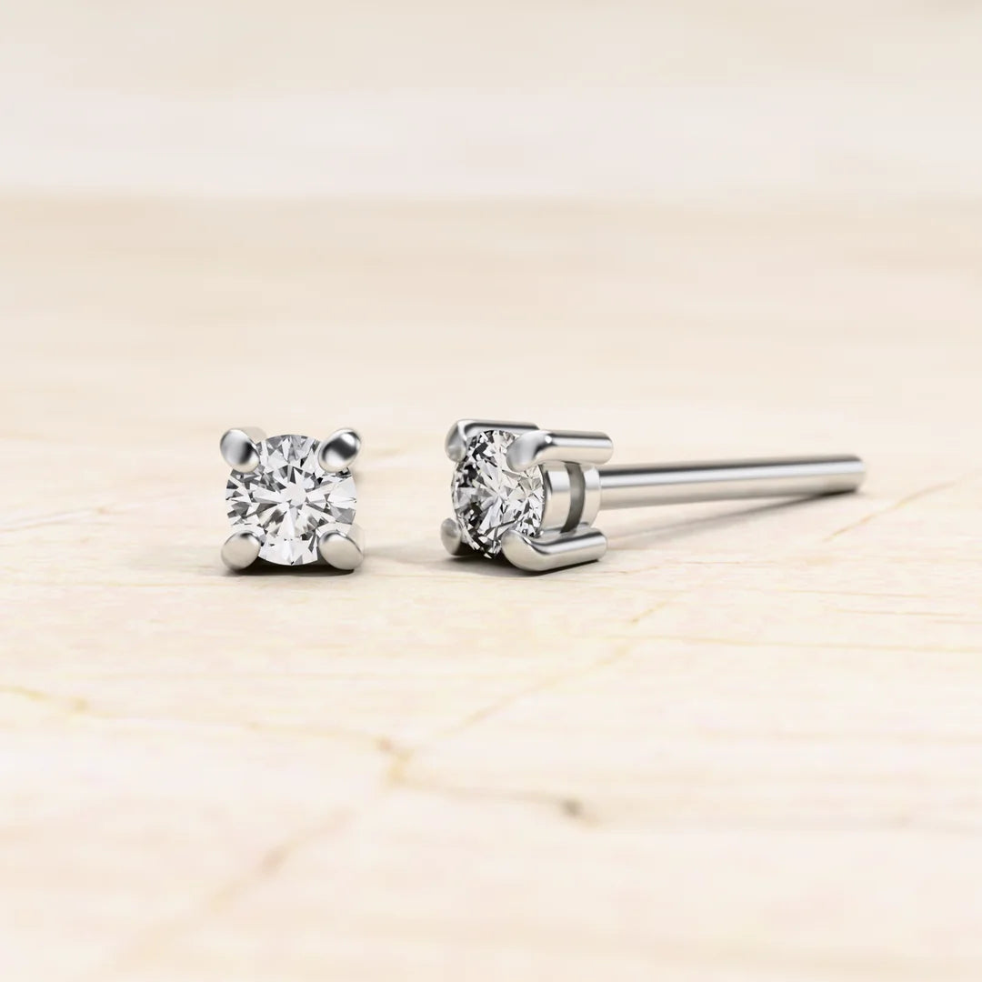 Boucles d'oreilles Diamant solitaire Saral en or blanc 18 carats