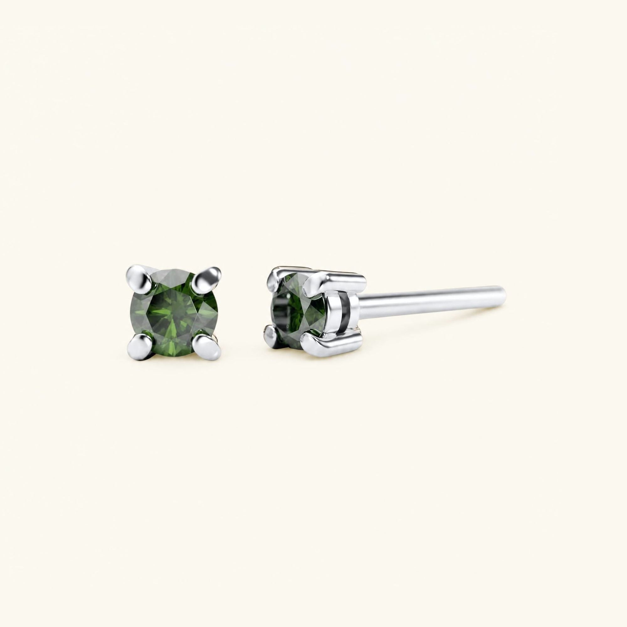 Boucles d'oreilles Saral Diamant Vert - or blanc