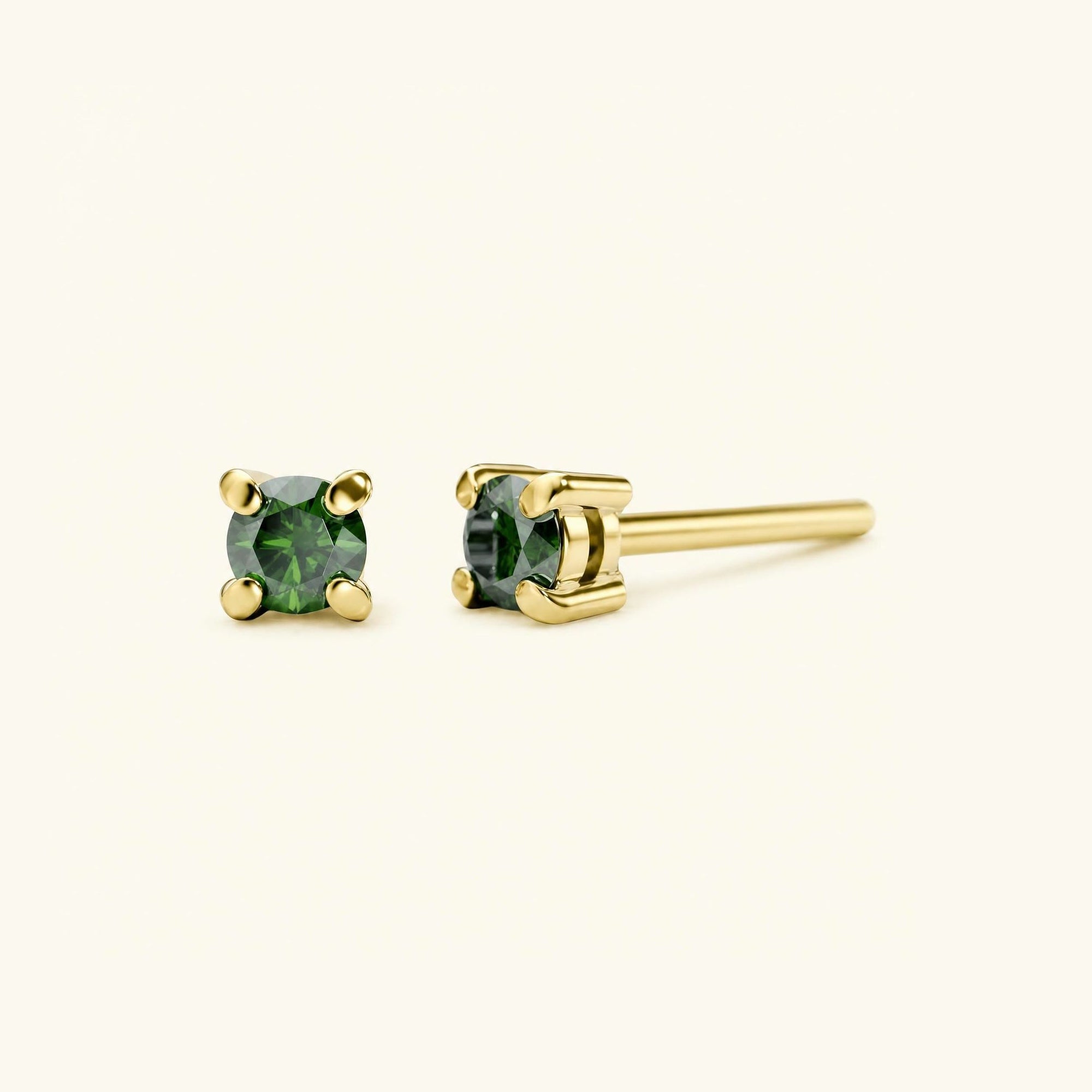 Boucles d'oreilles Saral Diamant Vert - or jaune