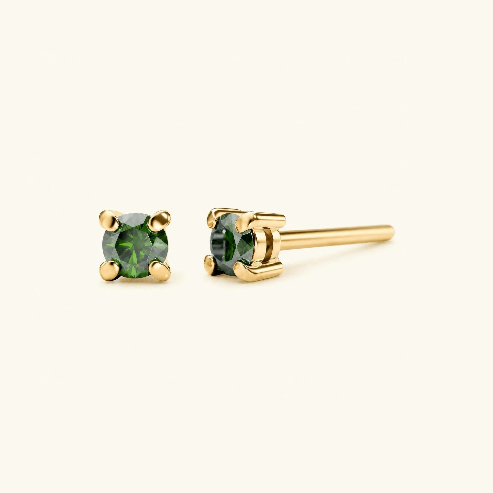 Boucles d'oreilles Saral Diamant Vert - or rose