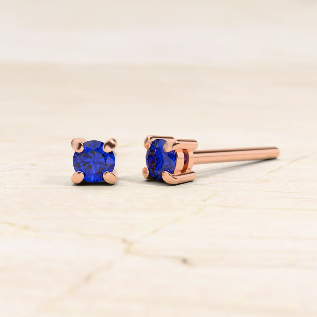 Boucles d'oreilles Saphir solitaire Saral en or rose 18 carats