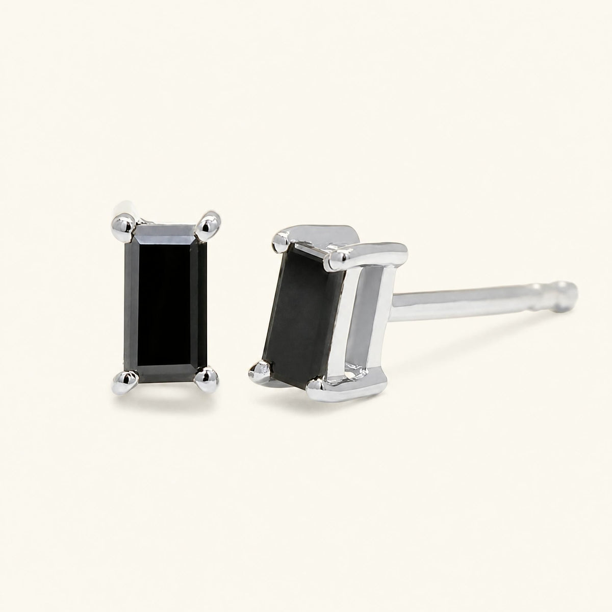Boucles d'Oreilles Shanti Diamant Noir - or blanc