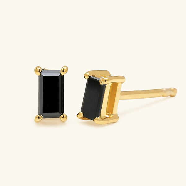 Boucles d'Oreilles Shanti Diamant Noir - or jaune
