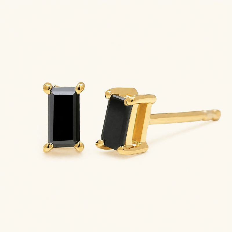 Boucles d'Oreilles Shanti Diamant Noir - or jaune