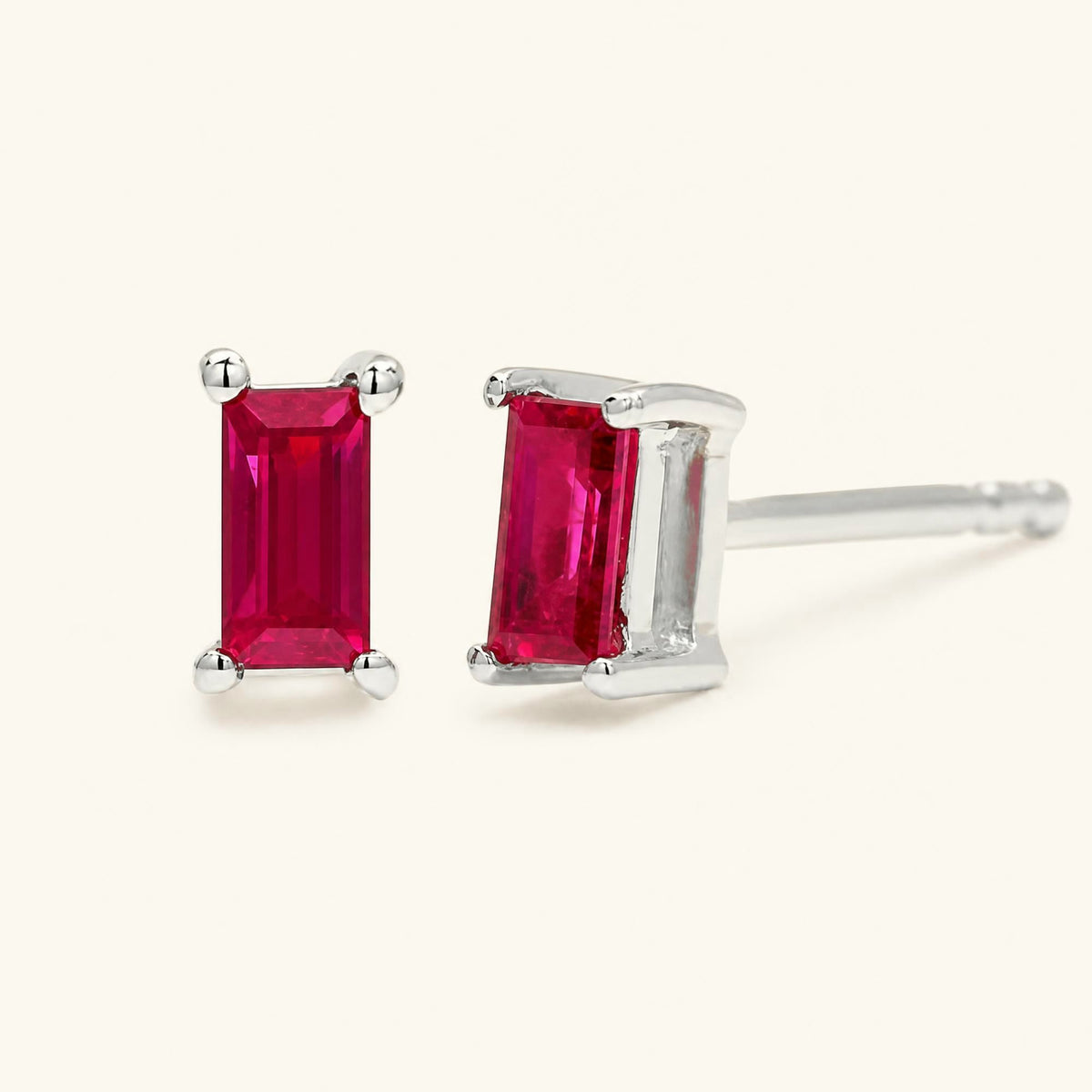 Boucles d'Oreilles Shanti Rubis - or blanc