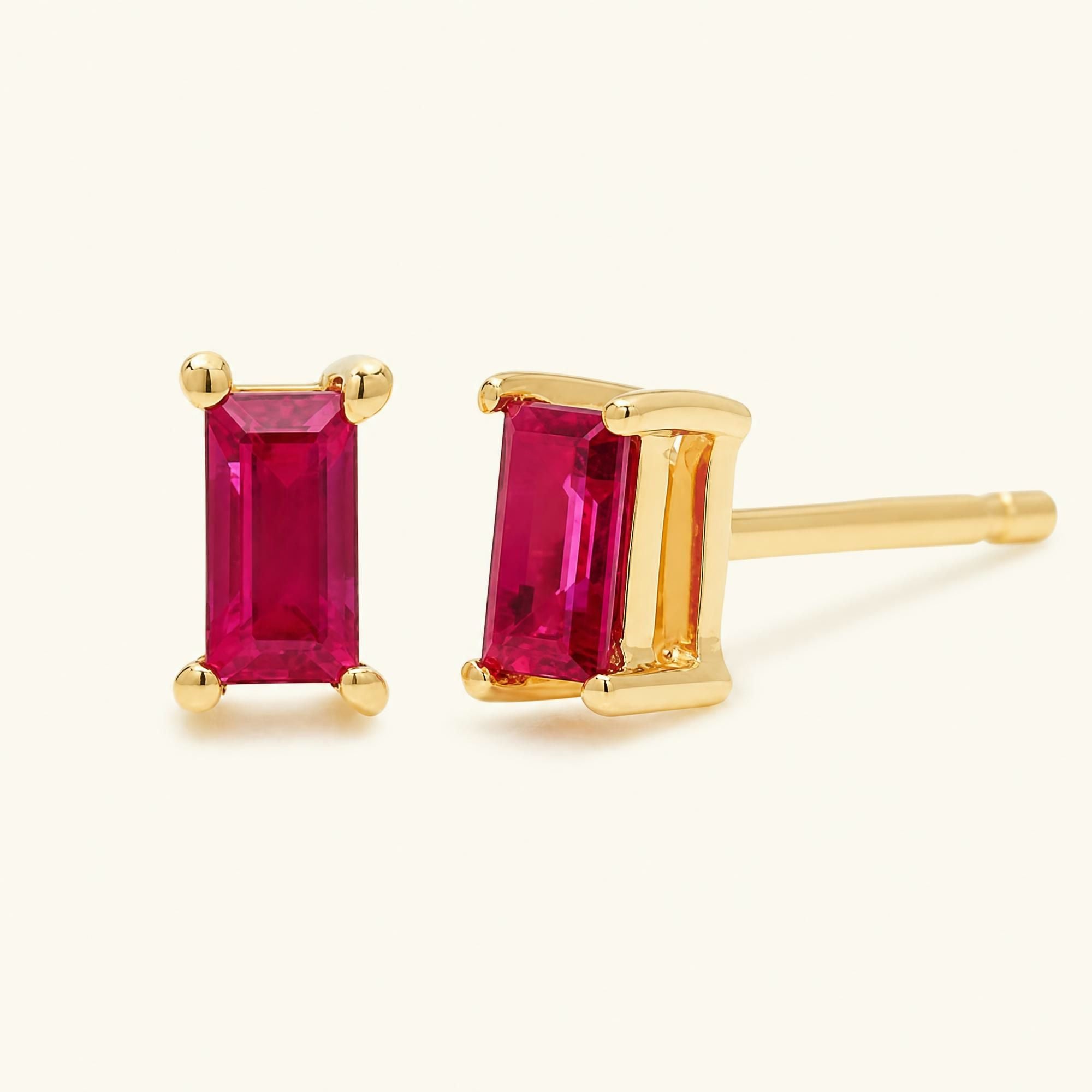 Boucles d'Oreilles Shanti Rubis - or jaune