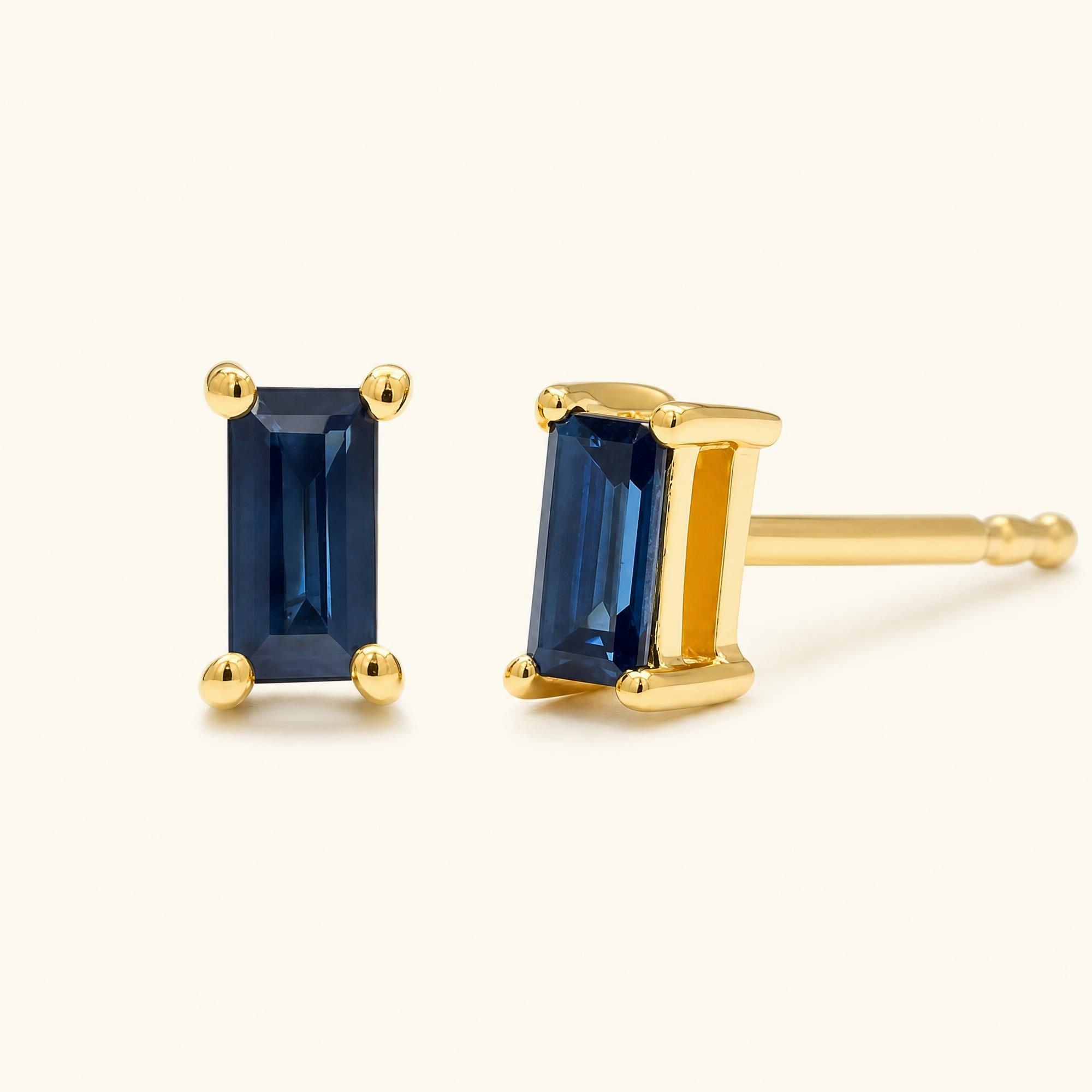 Boucles d'Oreilles Shanti Saphir - or jaune