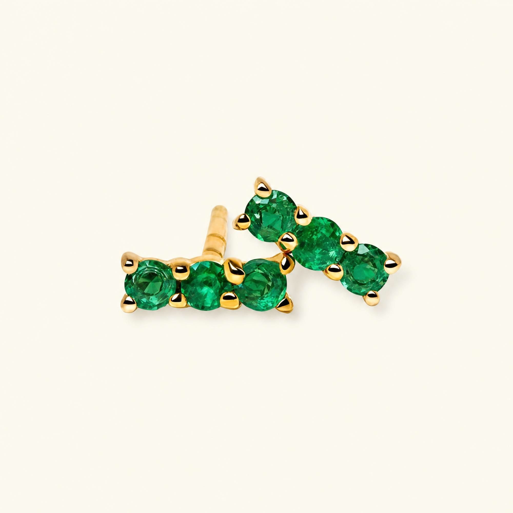 Boucles d'oreilles Tina Emeraude - or jaune