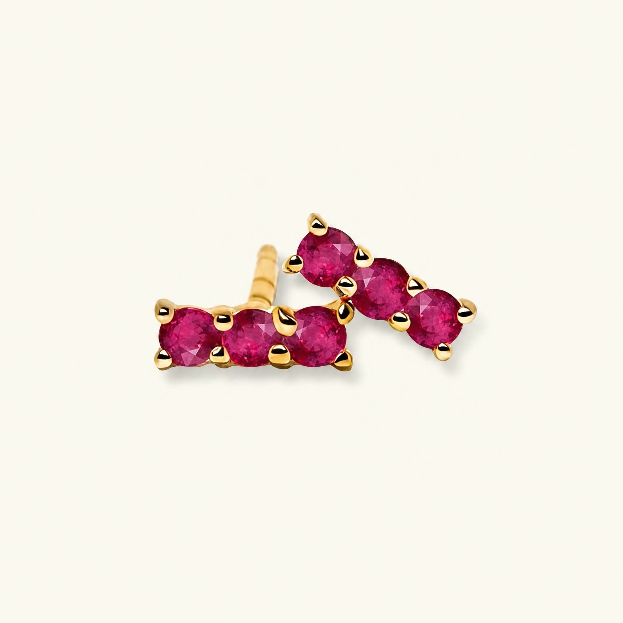 Boucles d'oreilles Tina Rubis - or jaune