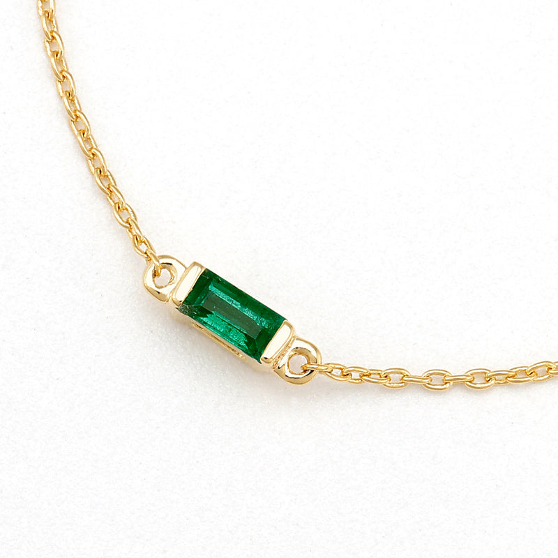solitaire bracelet baguette emerald Shanti